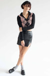 Black Argyle Collared Sweater