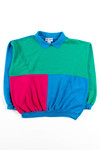 Vintage Pastel Color Block Collared Sweatshirt