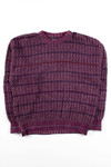 Vintage Burgundy Pattern Sweater