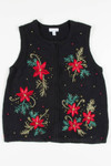 Black Poinsettias Ugly Christmas Vest 57270