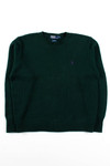 Vintage Dark Green Polo Sweater