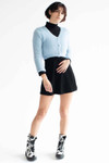 Smokey Blue Eyelash Cropped Cardigan