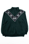 Vintage Fair Isle Quarter Zip Sweatshirt (M)