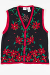 Black Poinsettias Ugly Christmas Vest 57644