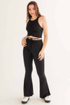 Black Center Ruched Crop Tank