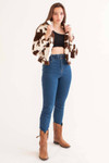 Brown Cow Faux Fur Jacket