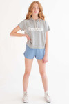 Dusty Blue French Terry Dolphin Shorts