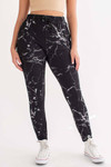 Black Marble Fleece Joggers