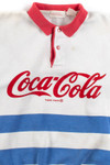 Vintage Striped Coca-Cola Polo Sweatshirt