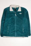 Teal North Face Fleece Zip Up Jacket