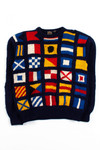 Vintage Distressed Nautical Flag Sweater