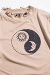 Taupe Celestial Yin Yang Long Sleeve Top