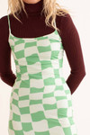 Lime Tripping Checkers Mini Dress