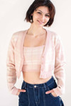 Pink Plaid Mini Cardigan