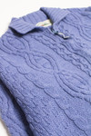 Periwinkle Aran Crafts Irish Fisherman Cardigan 904