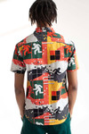 Digital Running Man Woven Button Up Shirt