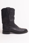 Black Leather Justin Boots (6 D)