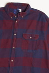 Burgundy & Navy Flannel Shirt 4368