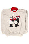 Vintage Panda Valentines Turtleneck Sweatshirt (1990s)