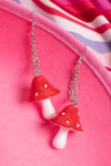 Red Mushroom Drop Earrings