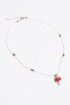 White & Red Mushroom Bead Necklace