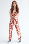 Hot Sauce Swirl Ruched Halter Jumpsuit