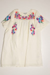 Vintage Neon Embroidered Huipil Dress