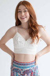 White Floral Crochet Cropped Cami