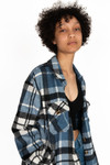 Black & Blue Plaid Oversized Shacket