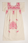 Vintage Ecru & Pink Huipil Dress