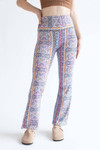 Periwinkle Floral Border Print Bell Bottoms