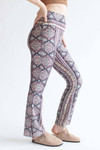 Sepia Navy Floral Border Print Bell Bottoms