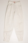 Vintage Pleated Bonjour White Denim Jeans (sz. 7/8)