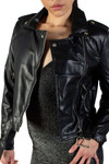 Pleather Cropped Motorcycle Jacket