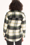 Green Plaid Lined Shacket