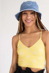 Yellow Butterfly Seamless Crop Cami
