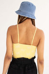 Yellow Butterfly Seamless Crop Cami