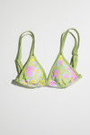 Lime 70s Floral Bikini Top
