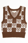 Chocolate Checkered Hearts Sweater Vest