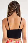 Black Snap Ribbed Crop Cami