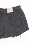 Black Vintage Denim Cutoff Shorts