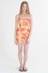 Orange Hawaiian Print Mini Dress