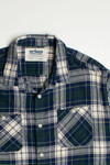 Vintage Urban Pipeline Flannel Shirt in Blue and Green
