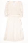 Vintage White Pleated Wrap Dress (1980s)