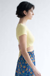 Yellow Rhinestone Smiley Tie Waist Tee