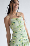 Green Sunflower Cinched Mini Dress