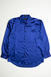 Vintage Shiny Blue Marquis Button Up Shirt