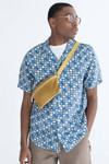 Blue Square Chains Camp Button Up Shirt