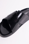 Black Jelly Cross Strap Slides