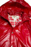 Vintage Glossy Red Plaid Rain Jacket